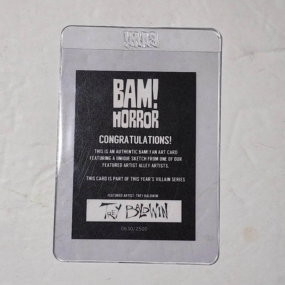Bam! Horror Trey Baldwin Cabin in the Woods Art Card 630/2500 Villain Series